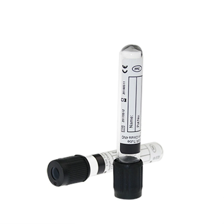 Tubo de ensayo de la sangre del color 1.28ml Westergren ESR del negro del laboratorio de la clínica