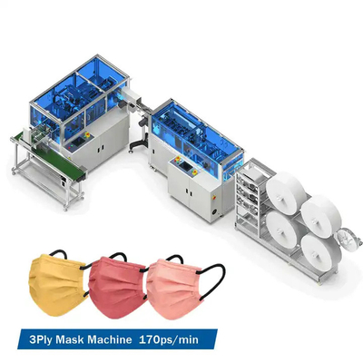 Velocidad de la máquina de la máscara de Max Speed 170Pcs/Min Disposable Medical Surgical Face