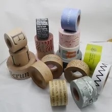 Nueva protección del medio ambiente de la cinta de encargo de Logo Printing Kraft Paper Packaging