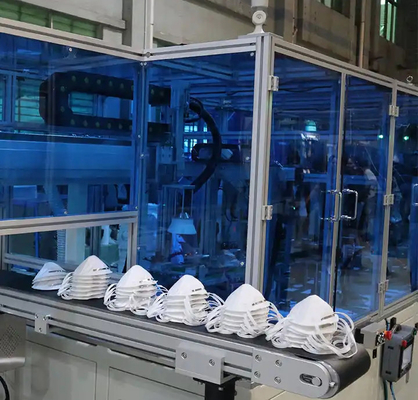 Línea de producción de mascarillas desechables Kn95 completamente automática a la venta