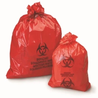 Bolsos médicos de la eliminación de residuos del Biohazard rojo del LDPE/del HDPE
