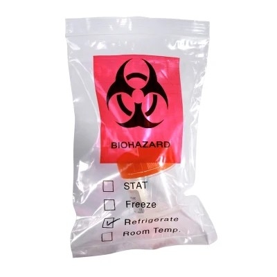 3 / Bolsos aptos para el autoclave médicos claros del Biohazard del LDPE de 4 capas para la colección de espécimen